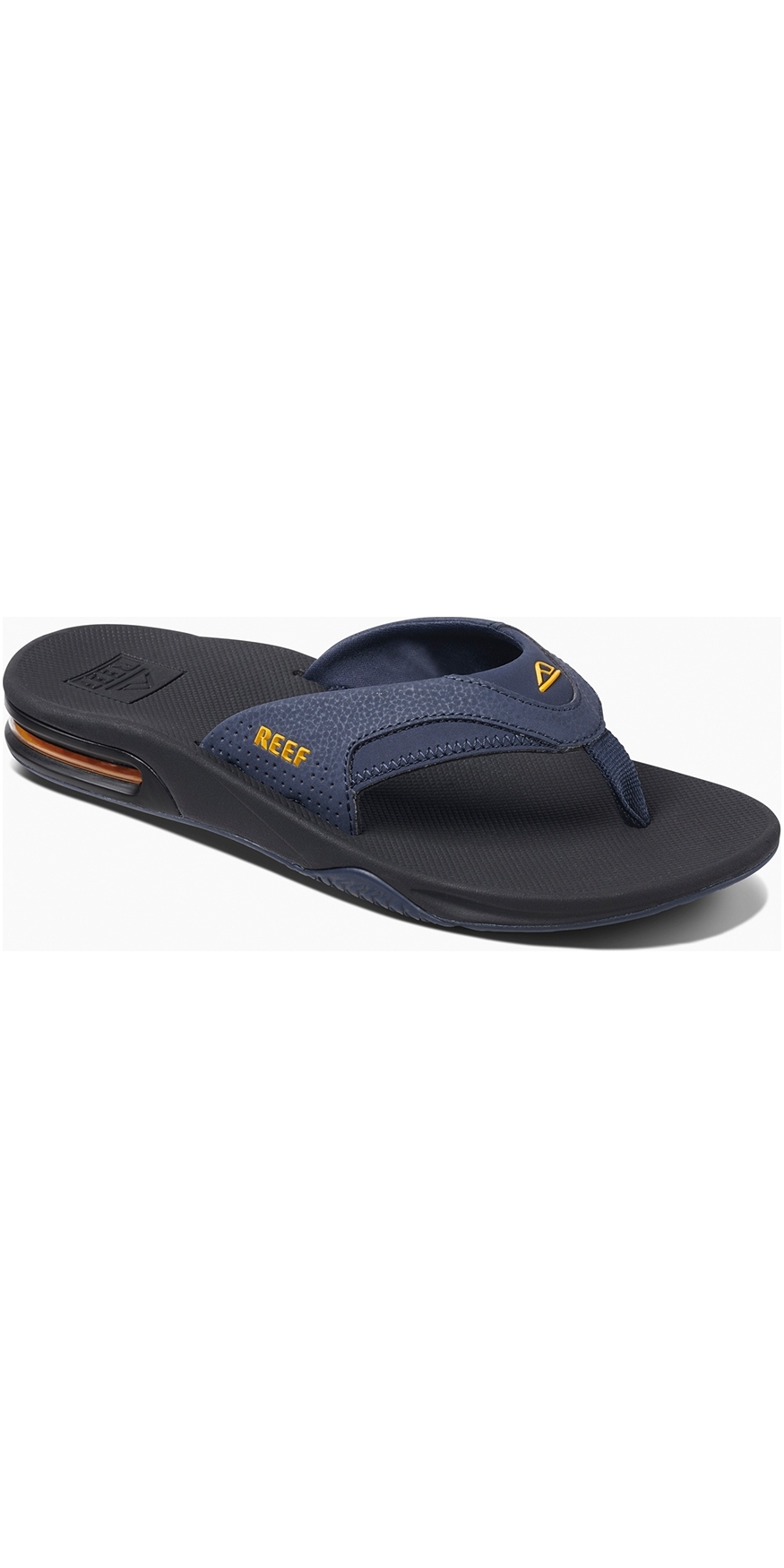 2019 Reef Mens Fanning Sandals Flip Flops Navy Yellow RF002026